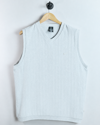 90s Nike Shield Logo Grey V Neck Vest (XL)