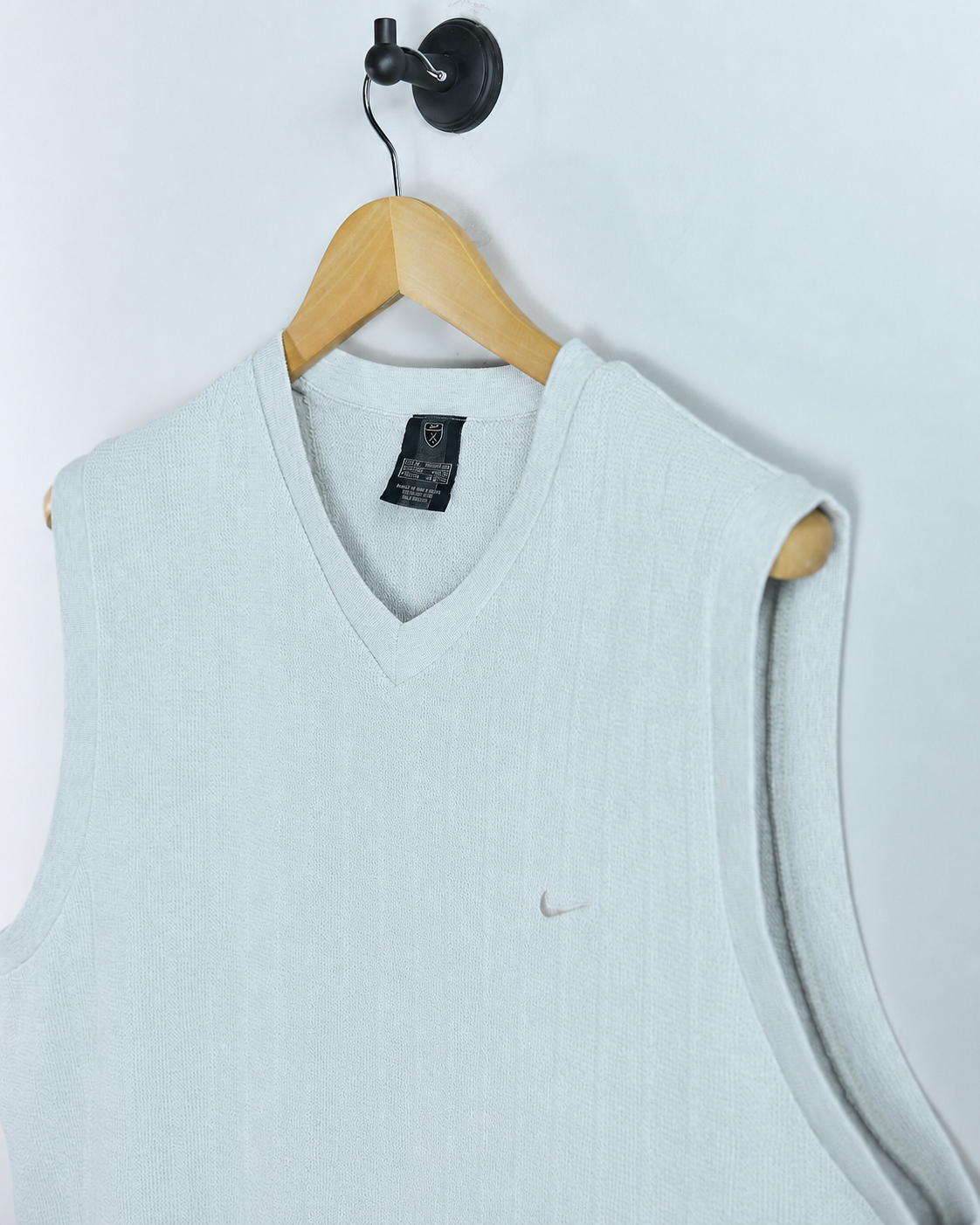 90s Nike Shield Logo Grey V Neck Vest (XL)