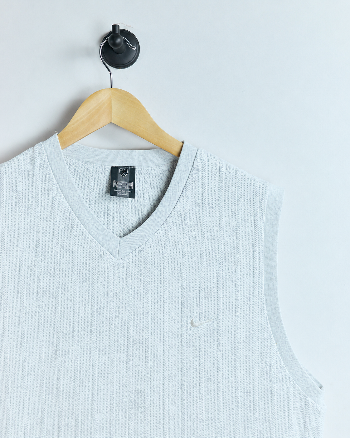 90s Nike Shield Logo Grey V Neck Vest (XL)