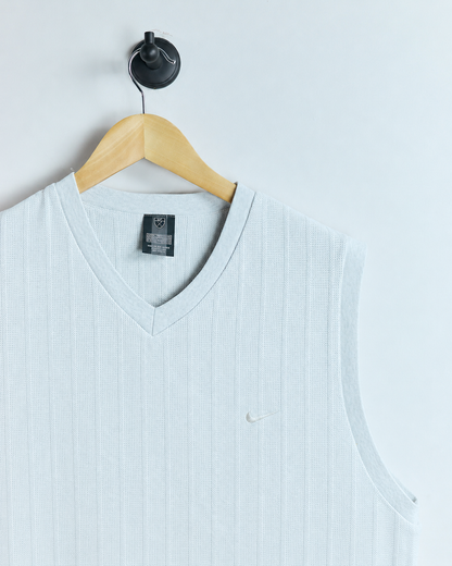 90s Nike Shield Logo Grey V Neck Vest (XL)