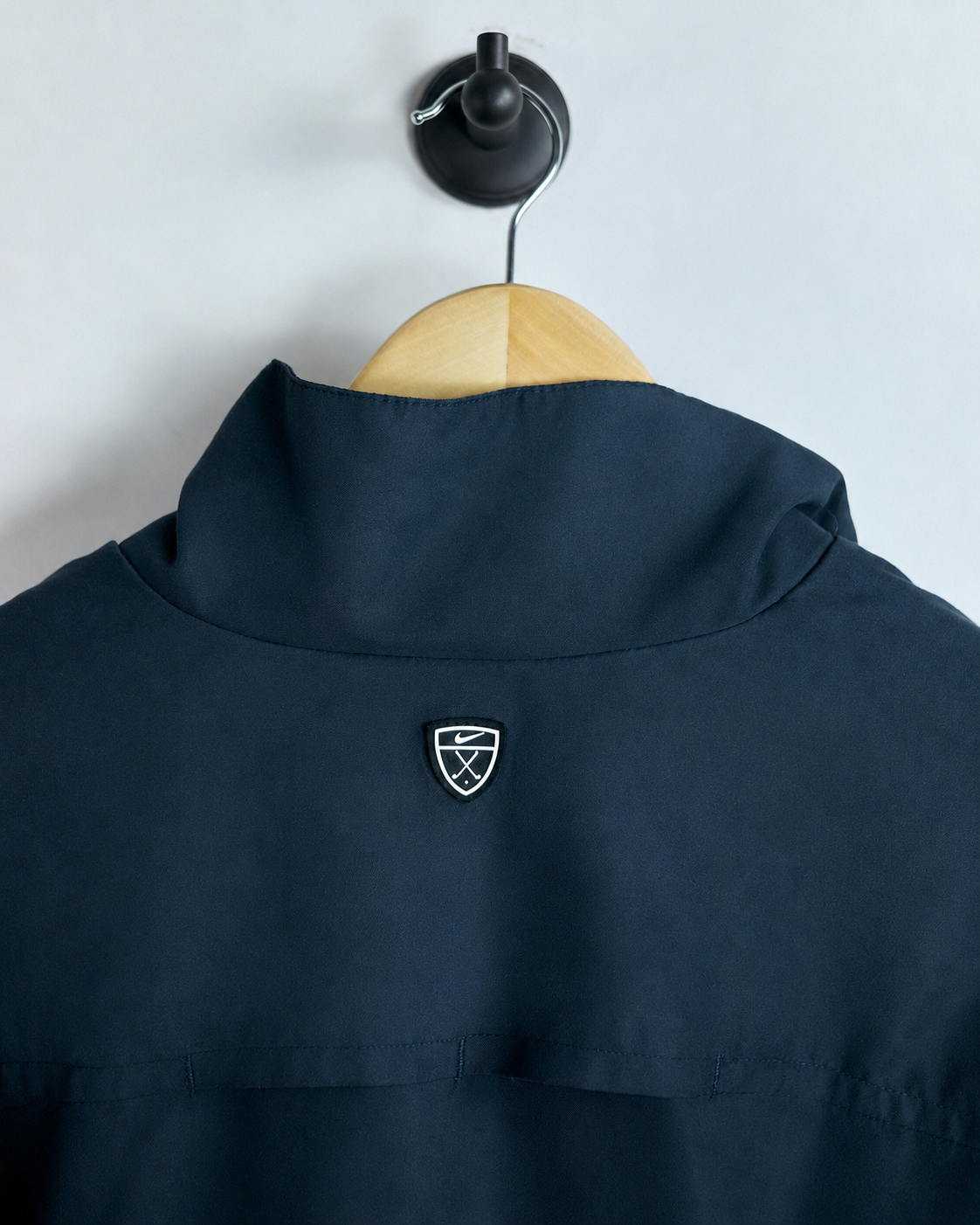 90s Nike Shield Logo Navy Blue Quarter Zip Windbreaker Jacket (L)