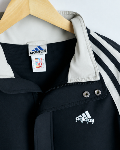 90s Adidas Black/Cream Full Zip Jacket (XL)