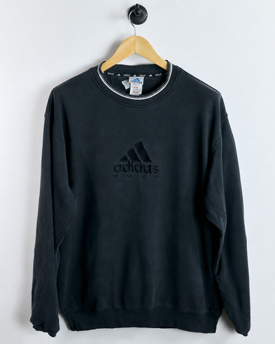 90s Adidas Dark Grey Crew Neck Jumper (L)