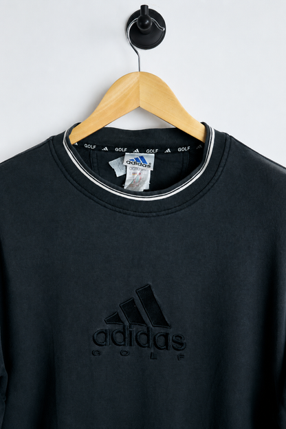 90s Adidas Dark Grey Crew Neck Jumper (L)