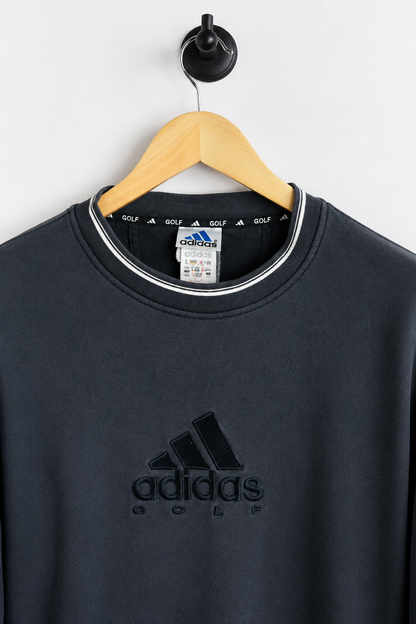 90s Adidas Dark Grey Crew Neck Jumper (L)