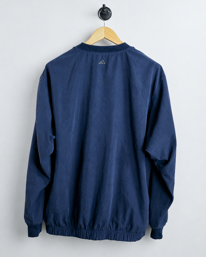 90s Adidas Blue/Gold V Neck Windbreaker (L)