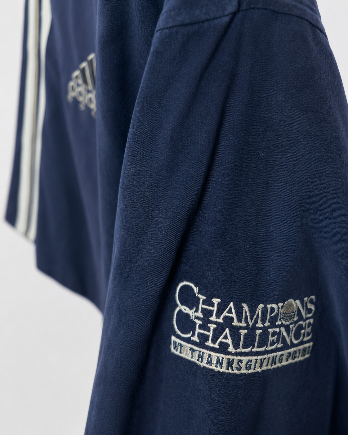 90s Adidas Blue/Gold V Neck Windbreaker (L)
