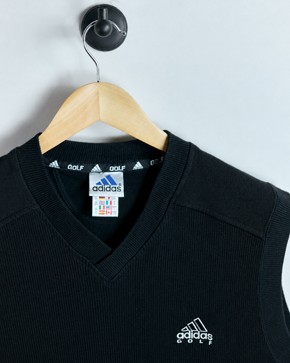 90s Adidas Golf Black V Neck Vest (XL)