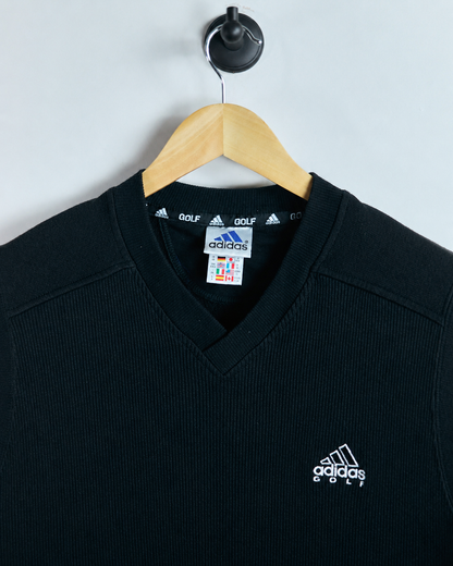 90s Adidas Golf Black V Neck Vest (XL)