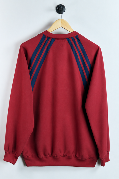 90s Adidas Red V Neck Windbreaker (XL)