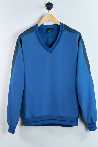 90s Nike Golf Blue/Dark blue V Neck Windbreaker (M)