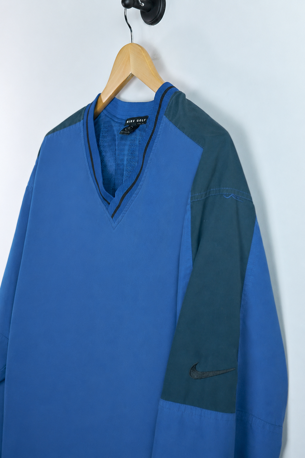 90s Nike Golf Blue/Dark blue V Neck Windbreaker (M)