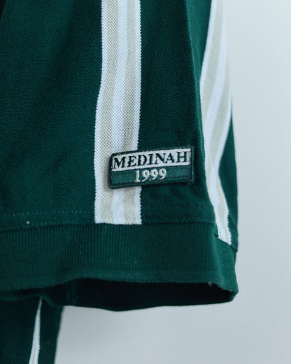 1999 Slazenger Golf Green/White Stripe Pattern 81st PGA Championship Medinah Polo (XL)