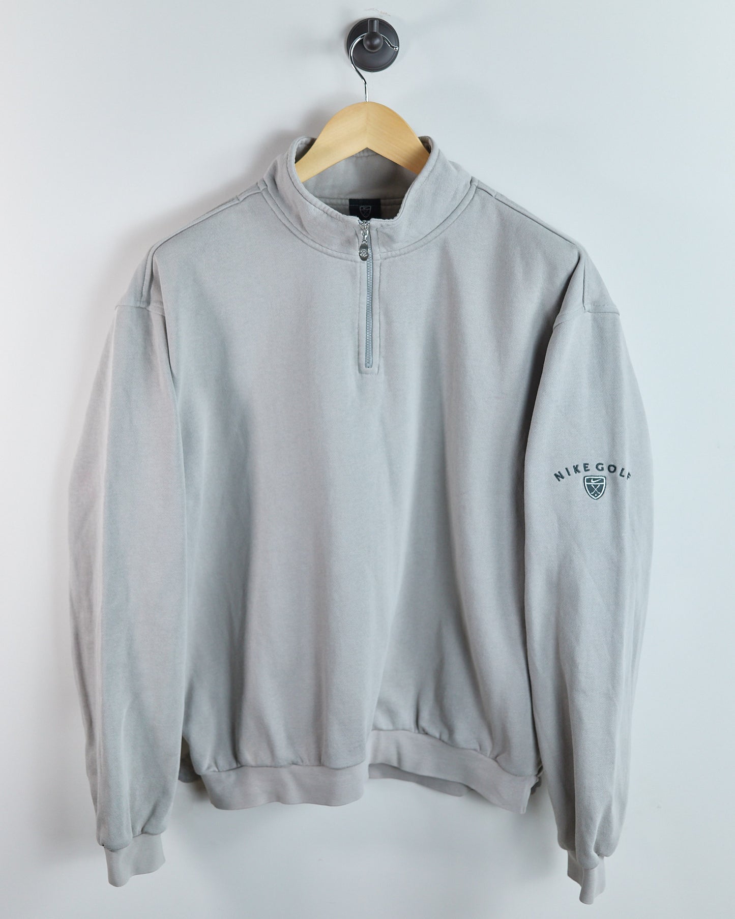 90s Nike Golf Shield Grey Quarter Zip Jumper (L)